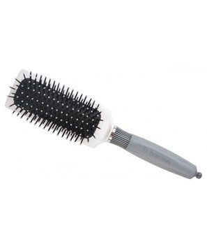 Hairway Щітка масажна Silver Drops, прямок., вузька, 9 рядів, м'яка подушка, +наконечник 4250395404334 фото