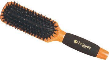 Hairway Щетка массажная Felicity, прямок., черная, 9 ряд., "дикобраз"-(щетина кабана+полиамид. шпильки) 4250395402354 фото