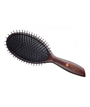 Hairway Щетка массажная "Venge 2" овальная, большая, 13-рядная, деревянная основа, мягкая резиновая подушка. 4250395402507 фото