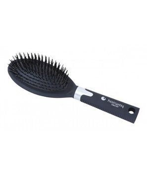 Hairway щітка для волосся "Velour", з нейлоновими зубцями, м'яка подушка, чорна 4250395404303 фото